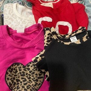 Large lot of girls winter and fall sweaters and shirts medium and large size